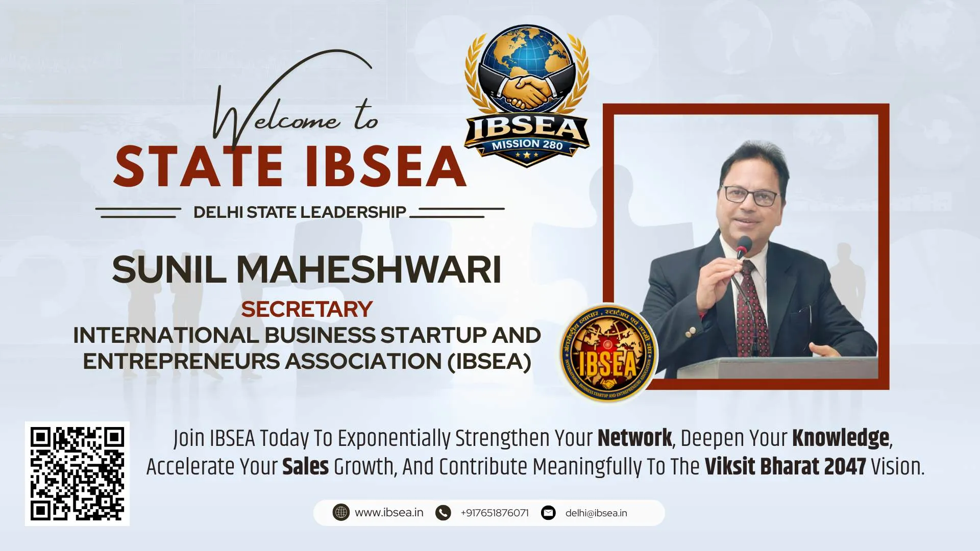 Sunil Maheshwari Has Been Appointed As Secretary For IBSEA Delhi State.